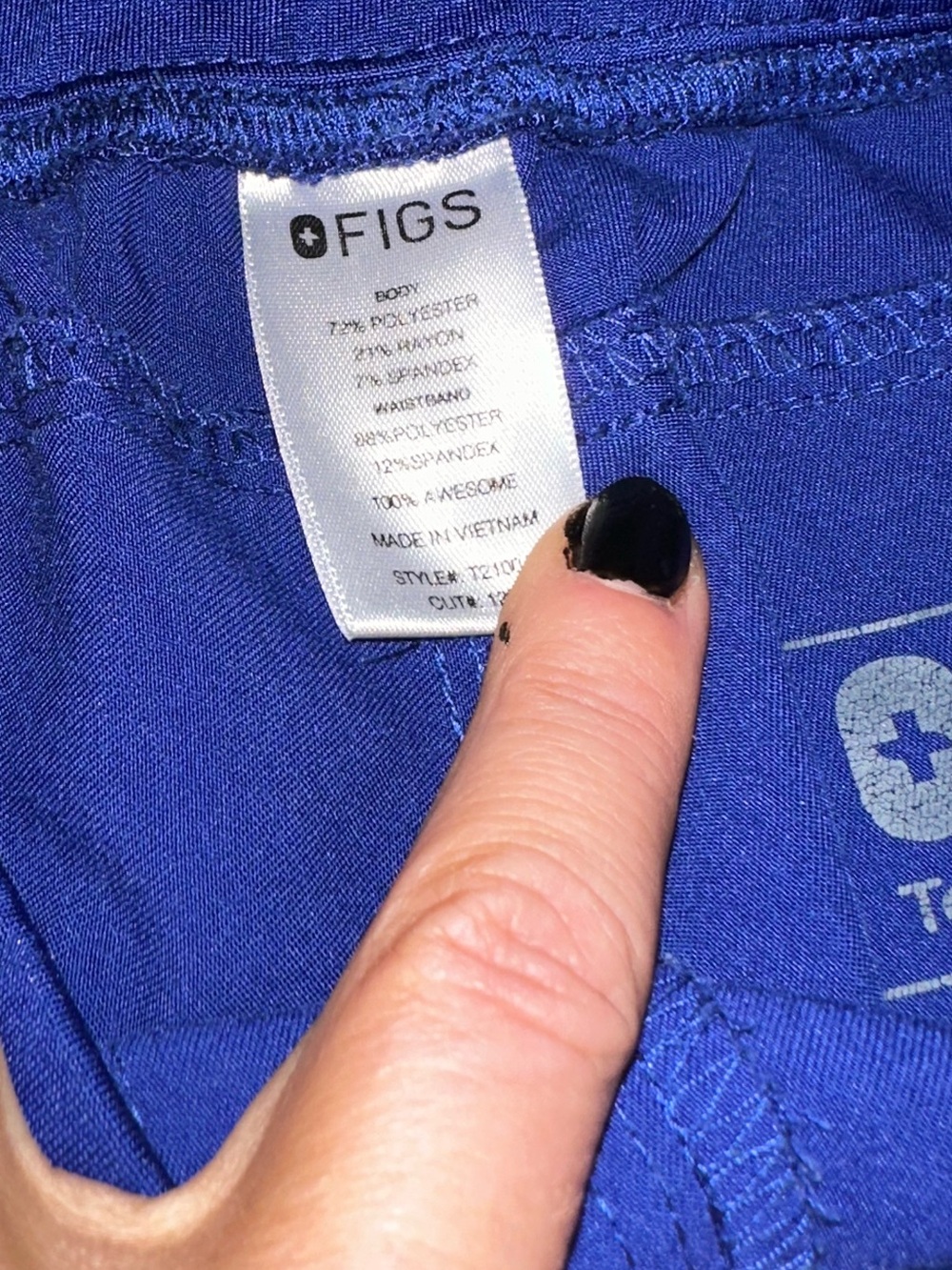 FIGS Cobalt Blue Medical Scrub Pants - Picture 2 of 6